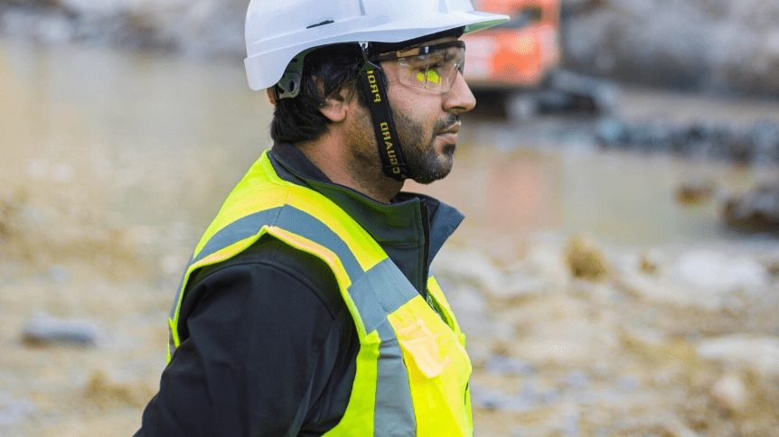 Worker in Safety Gear